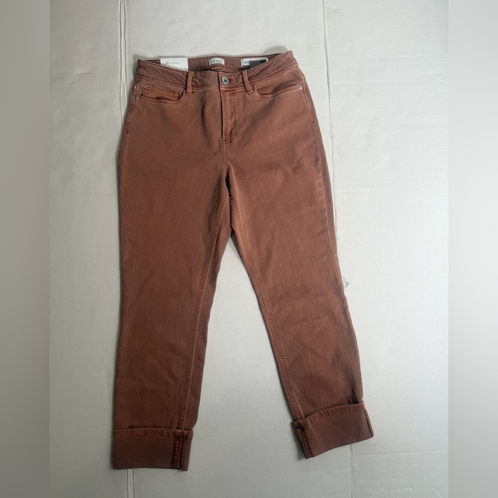 J Jill Denim High Rise Crop Jeans Light Auburn Stretch Size 4 NWT